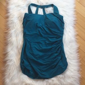 Lands end teal 16DD swimsuit dress one piece